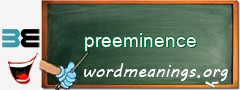 WordMeaning blackboard for preeminence